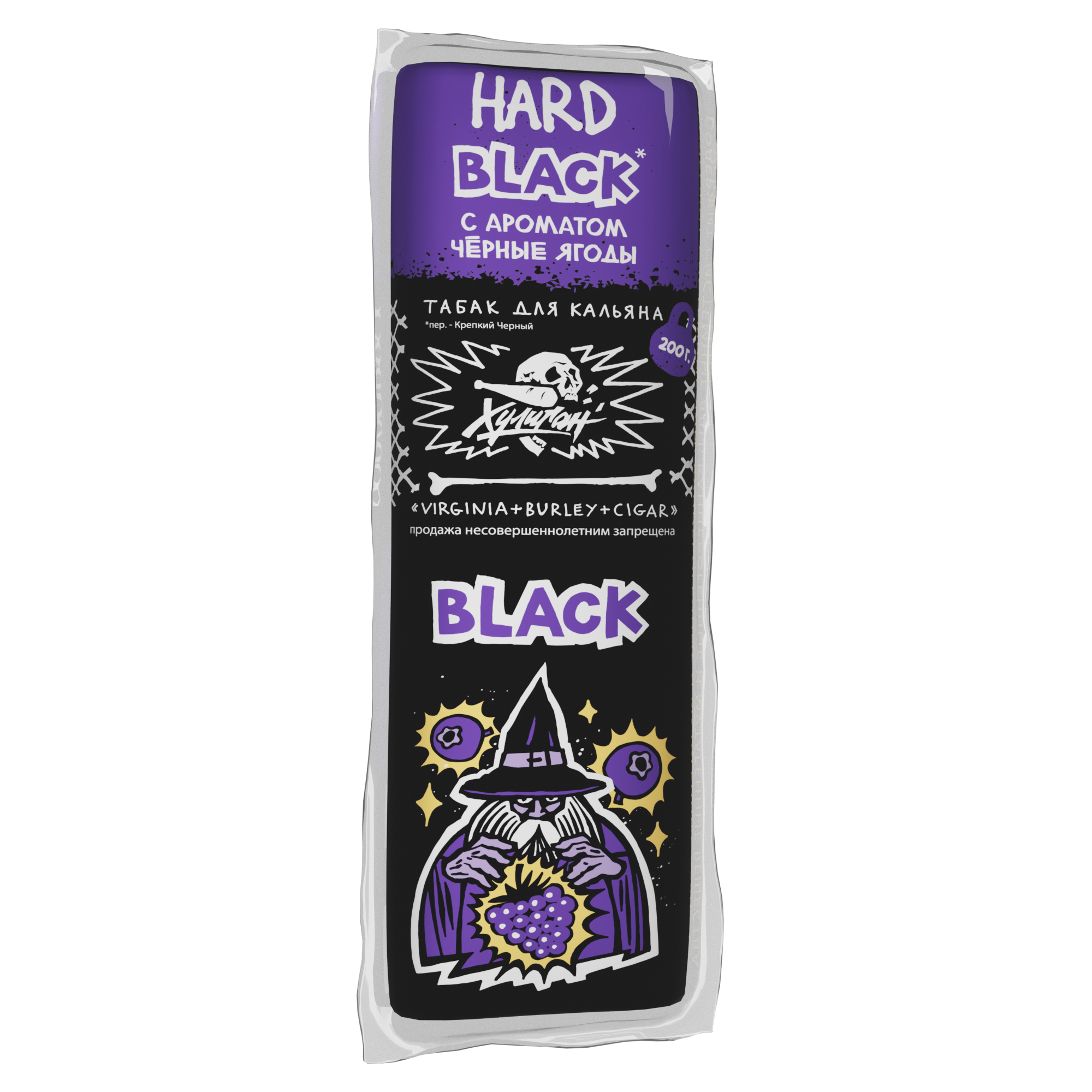 картинка Табак Хулиган Hard - Black (Черные Ягоды) 200 гр. от магазина BigSmoke