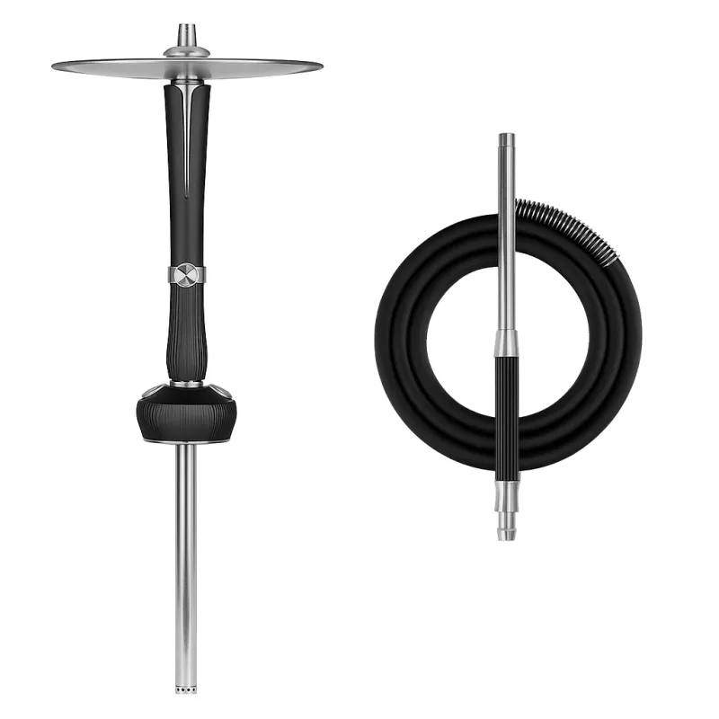 картинка Кальян Hoob - Enzo Black/Stainless Steel (Шахта, Фиксированное Блюдце) от магазина BigSmoke