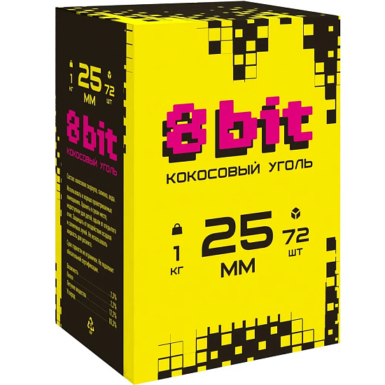 картинка Уголь 8-Bit 25 мм от магазина BigSmoke
