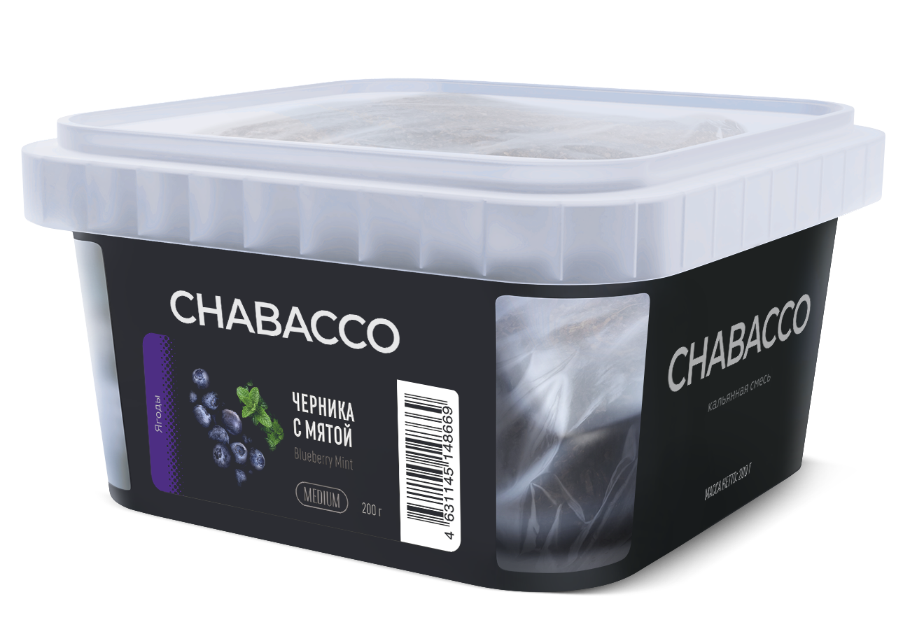 картинка Chabacco Medium - Blueberry Mint 200 гр. от магазина BigSmoke