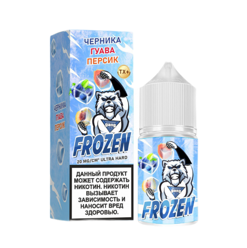 картинка Жидкость GANG FROZEN 30ml 2% Ultra Hard - Черника Гуава Персик от магазина BigSmoke