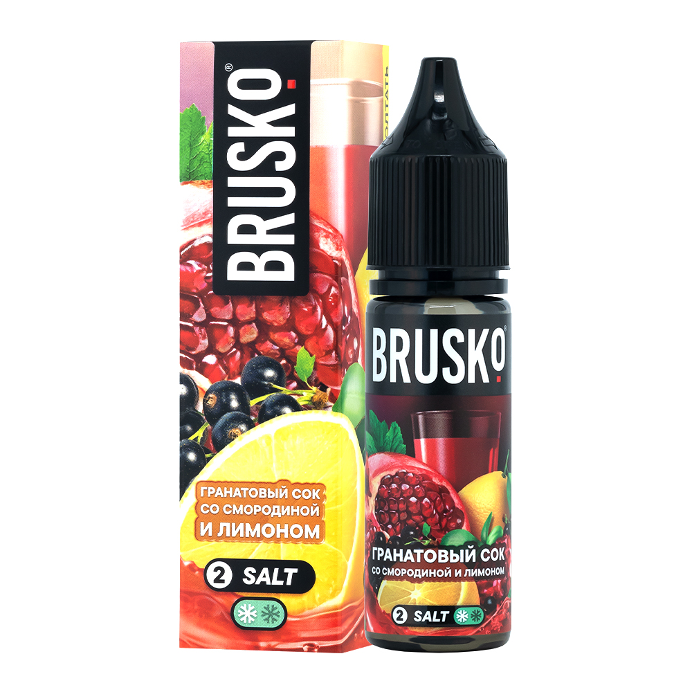 картинка Жидкость Brusko salt, 35 мл, Гранатовый сок со смородиной и лимоном, 2 от магазина BigSmoke