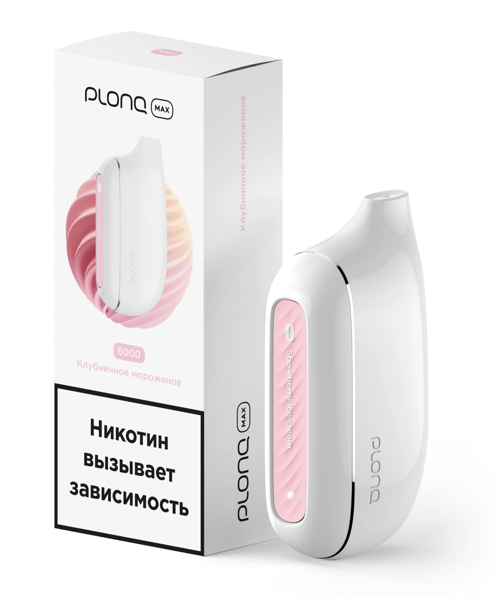 картинка Plonq MAX 6000 - Клубничное Мороженное от магазина BigSmoke