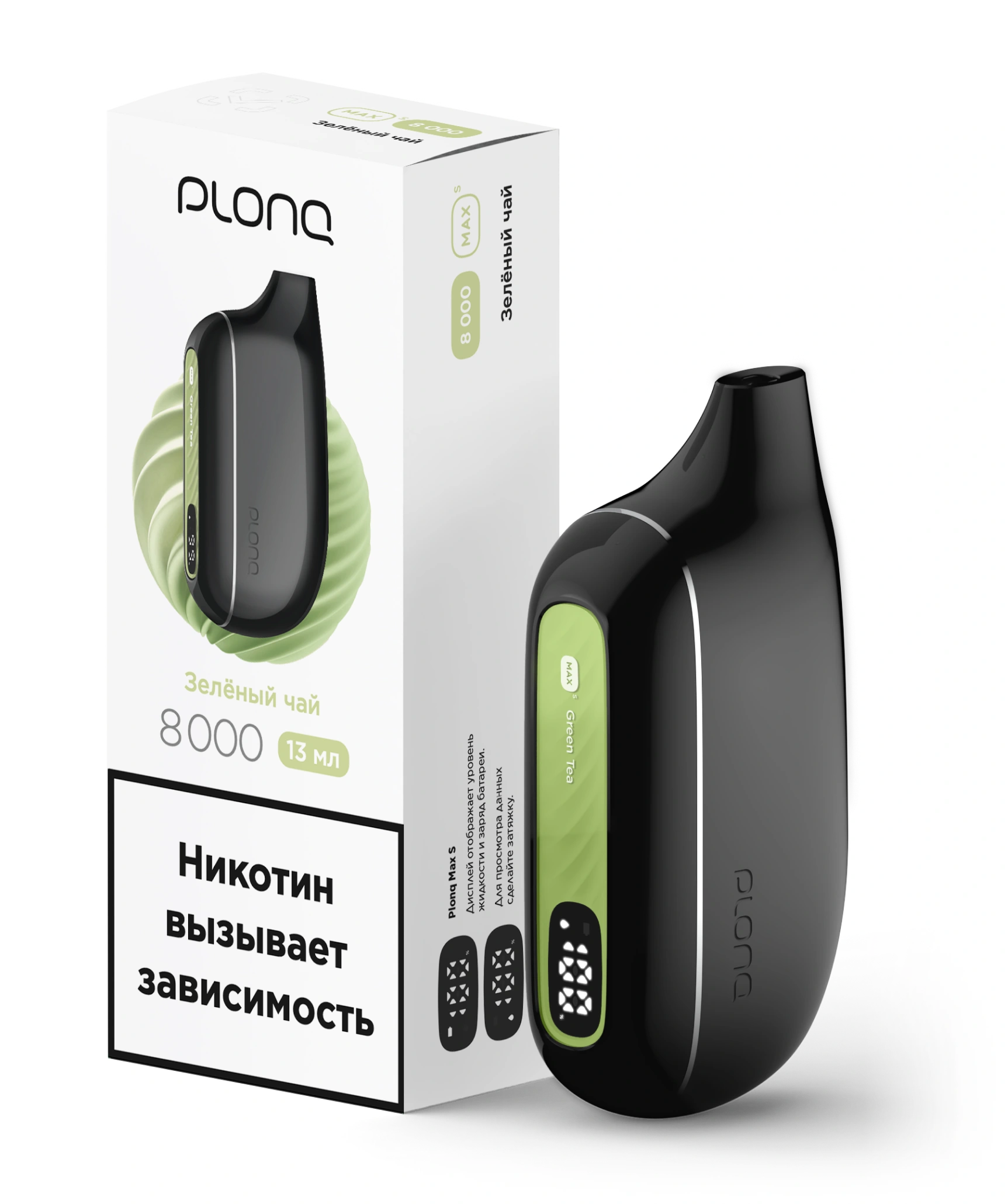 картинка PLONQ Max Smart 8000 - Зеленый Чай от магазина BigSmoke