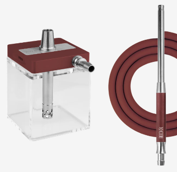 картинка Кальян Hoob - SubAtom Wine Red/Stainless Steel от магазина BigSmoke