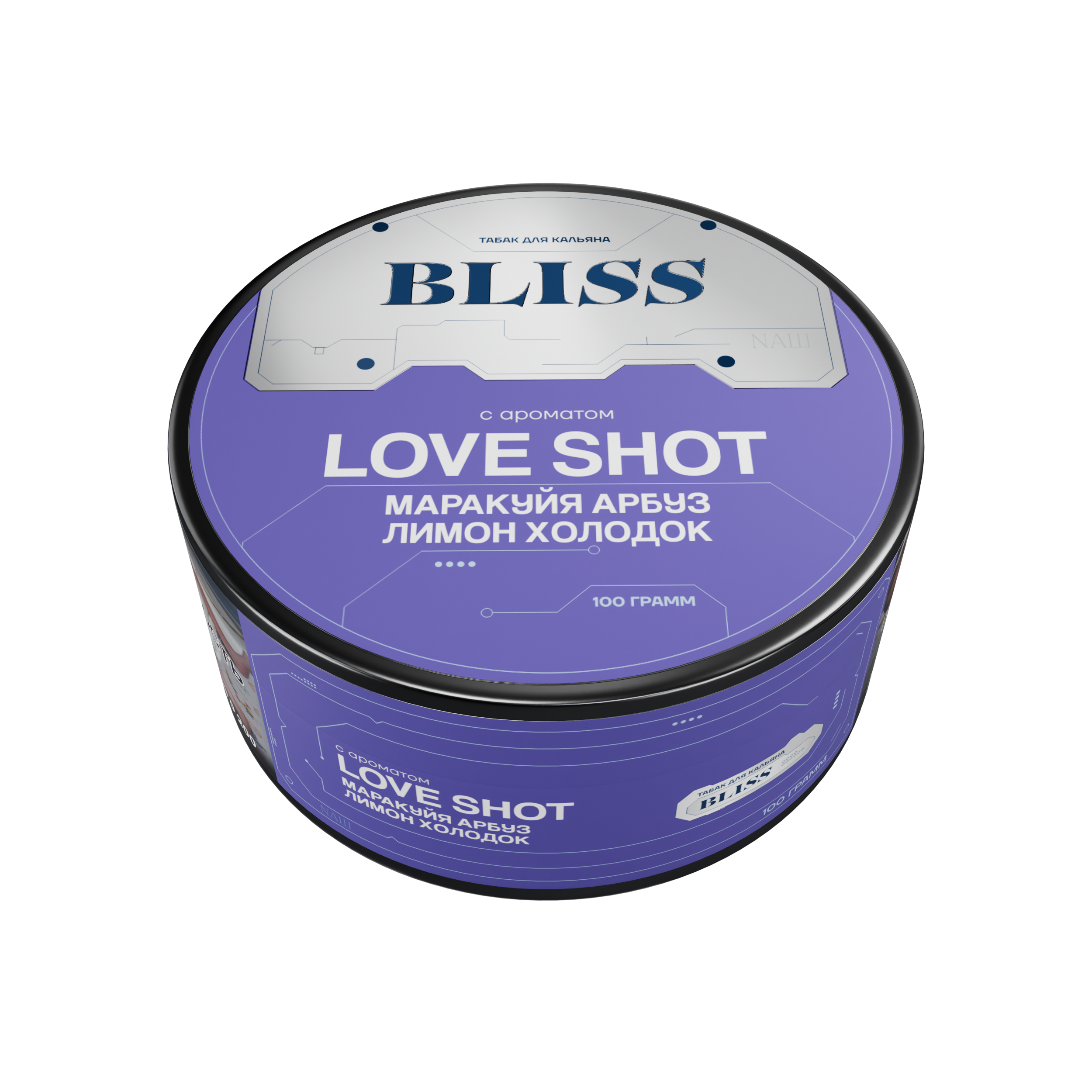 картинка Табак Bliss - Love Shot (Маракуйя Арбуз Лимон Холодок) 100 гр. от магазина BigSmoke