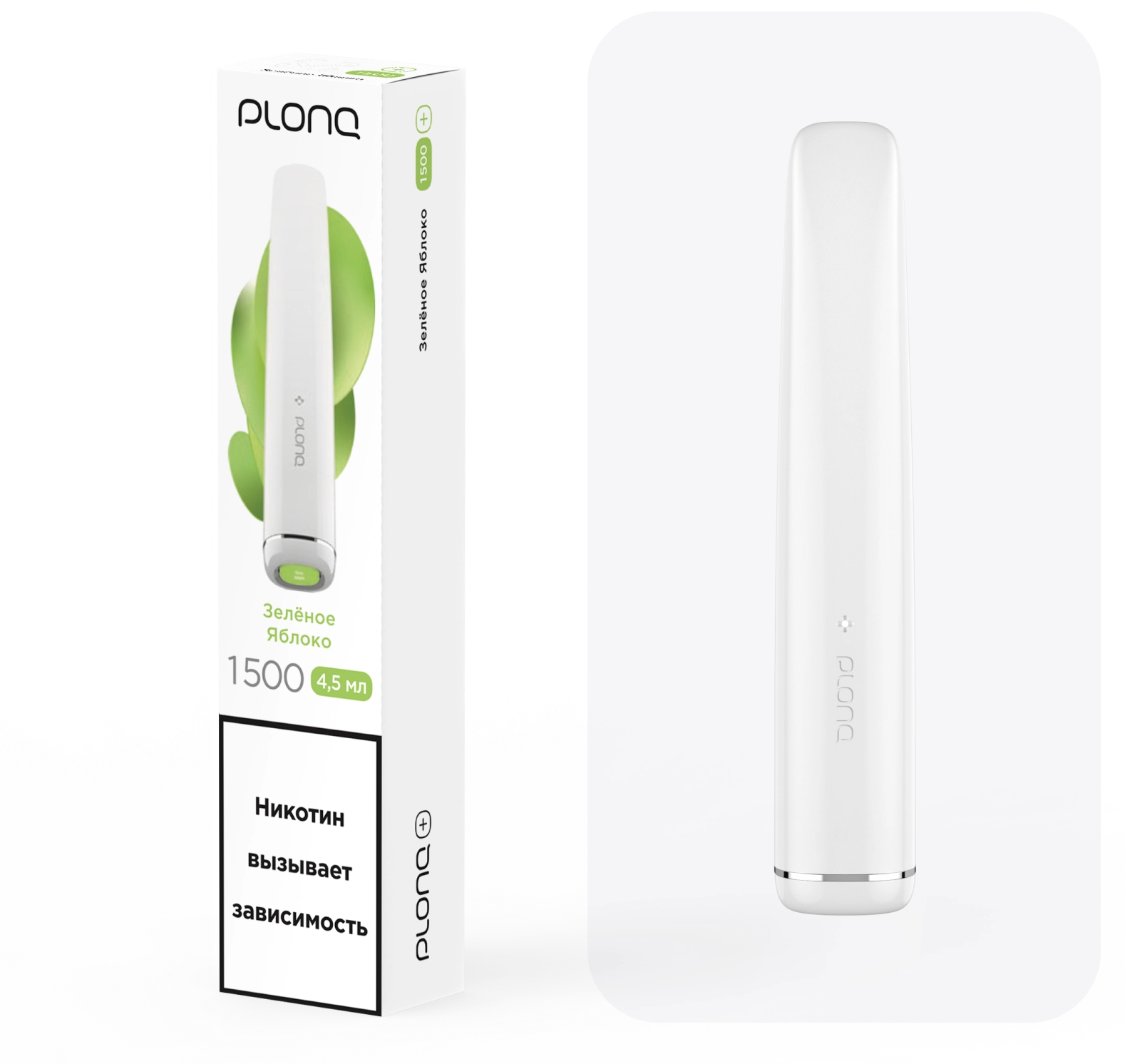 картинка PLONQ Plus 1500 - Зеленое Яблоко от магазина BigSmoke