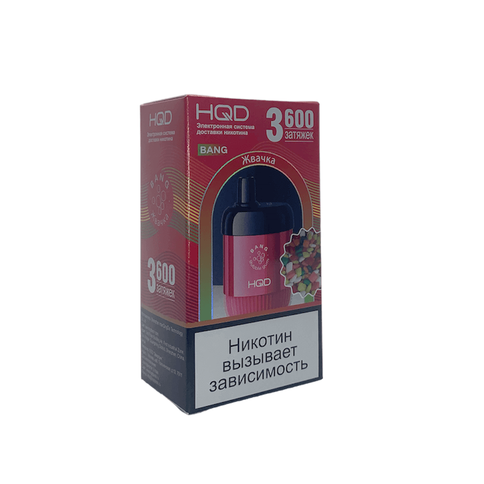 картинка HQD Bang - Bubble gum (Жвачка) 3600 затяжек от магазина BigSmoke