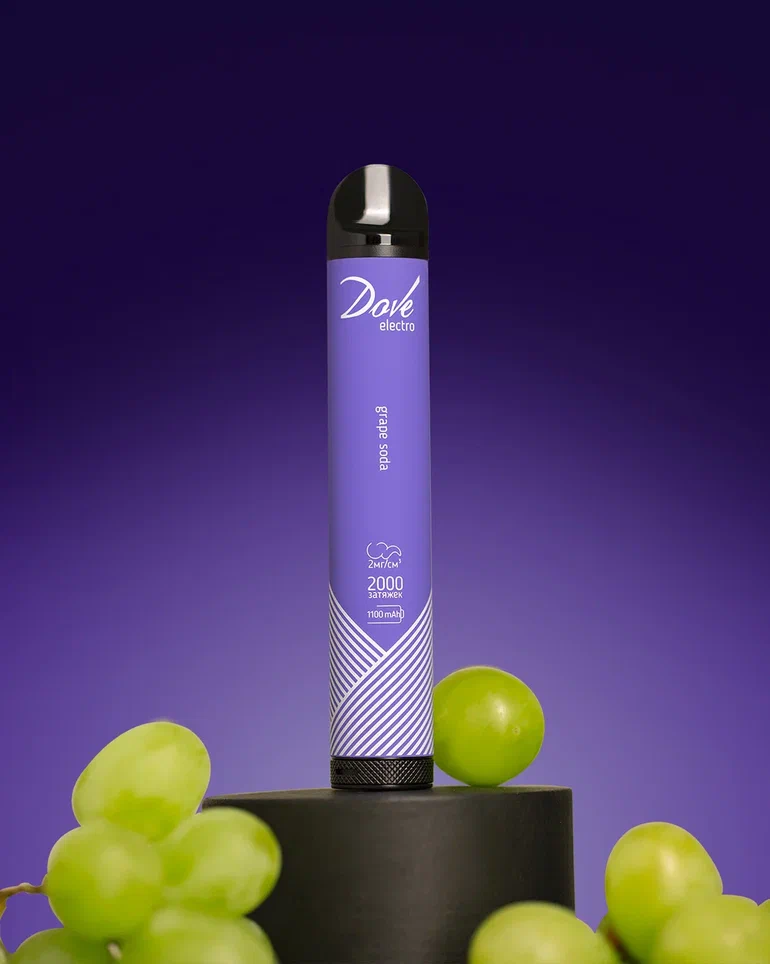 картинка Одноразовая электронка Dove - Grape Soda 2000 затяжек от магазина BigSmoke