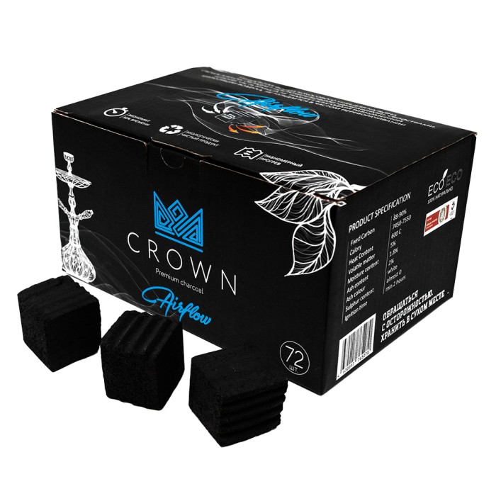 картинка Уголь CROWN 25 мм AirFlow от магазина BigSmoke