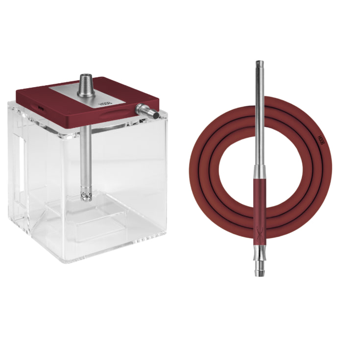 картинка Кальян HOOB - Atom Wine Red/Space Grey + Колба Hoob Cube от магазина BigSmoke