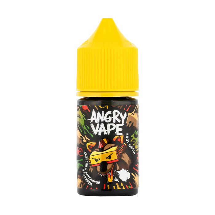 картинка Angry Vape 30 мл. 20 мг. - Енот Щипач (Чизкейк с Клубникой и Бананом) от магазина BigSmoke